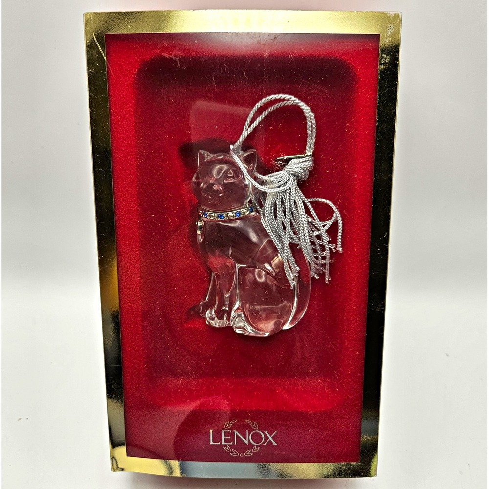Lenox Pave Jewels Crystal Pave Cat Hanging Christmas Ornament Germany 6064984